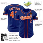 Camiseta de béisbol Royal Naranja-Blanco Personalizada Auténtica Camiseta de béisbol Royal Naranja-Blanco Personalizada Auténtica