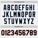 Camiseta de béisbol personalizada auténtica en blanco, negro y azul-naranja. Camiseta de béisbol personalizada auténtica en blanco, negro y azul-naranja.