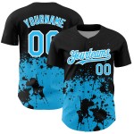 Diseño de patrón de salpicaduras azul y blanco abstracto 3D de béisbol grunge personalizado auténtico cielo camiseta arte negro Diseño de patrón de salpicaduras azul y blanco abstracto 3D de béisbol grunge personalizado auténtico cielo camiseta arte negro
