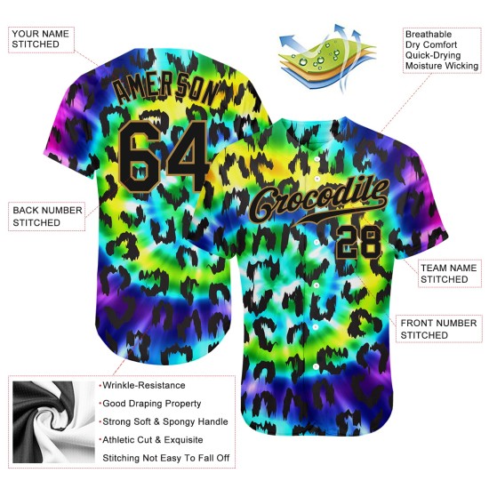Camiseta de béisbol personalizada con estampado 3D de leopardo morado, dorado y negro. Camiseta de béisbol personalizada con estampado 3D de leopardo morado, dorado y negro.