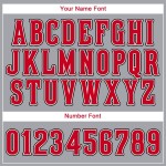 Camiseta de béisbol personalizada en rojo, blanco y gris Camiseta de béisbol personalizada en rojo, blanco y gris