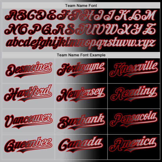Camiseta de béisbol gris-roja de moda auténtica negra personalizada con degradado Camiseta de béisbol gris-roja de moda auténtica negra personalizada con degradado