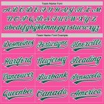 Camiseta de béisbol auténtica Kelly, rosa, verde, personalizada, con rayas blancas Camiseta de béisbol auténtica Kelly, rosa, verde, personalizada, con rayas blancas