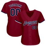 Camiseta de béisbol personalizada auténtica de Crimson, color azul marino y blanco Camiseta de béisbol personalizada auténtica de Crimson, color azul marino y blanco