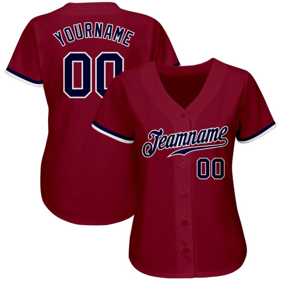 Camiseta de béisbol personalizada auténtica de Crimson, color azul marino y blanco Camiseta de béisbol personalizada auténtica de Crimson, color azul marino y blanco