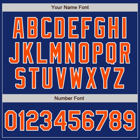 Camiseta de béisbol Royal Naranja-Blanco Personalizada Auténtica Camiseta de béisbol Royal Naranja-Blanco Personalizada Auténtica
