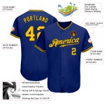 Camiseta de béisbol personalizada auténtica dorada y negra real Camiseta de béisbol personalizada auténtica dorada y negra real