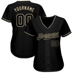 Camiseta de béisbol auténtica negra y crema personalizada Camiseta de béisbol auténtica negra y crema personalizada