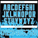 Diseño de patrón de salpicaduras azul y blanco abstracto 3D de béisbol grunge personalizado auténtico cielo camiseta arte negro Diseño de patrón de salpicaduras azul y blanco abstracto 3D de béisbol grunge personalizado auténtico cielo camiseta arte negro