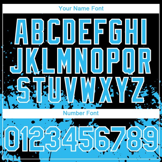 Diseño de patrón de salpicaduras azul y blanco abstracto 3D de béisbol grunge personalizado auténtico cielo camiseta arte negro Diseño de patrón de salpicaduras azul y blanco abstracto 3D de béisbol grunge personalizado auténtico cielo camiseta arte negro