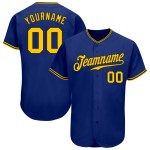 Camiseta de béisbol personalizada auténtica dorada y negra real Camiseta de béisbol personalizada auténtica dorada y negra real