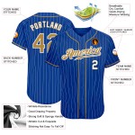 Camiseta de béisbol auténtica Royal Custom de raya antigua blanca dorada y blanca Camiseta de béisbol auténtica Royal Custom de raya antigua blanca dorada y blanca