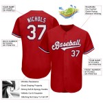 Camiseta de béisbol auténtica personalizada en color rojo y blanco real Camiseta de béisbol auténtica personalizada en color rojo y blanco real