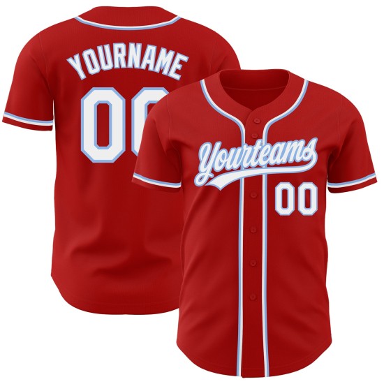 Camiseta personalizada de béisbol auténtica azul blanca y roja. Camiseta personalizada de béisbol auténtica azul blanca y roja.