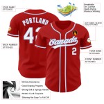 Camiseta personalizada de béisbol auténtica azul blanca y roja. Camiseta personalizada de béisbol auténtica azul blanca y roja.