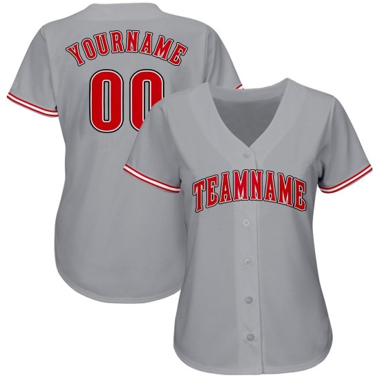 Camiseta de béisbol personalizada en rojo, blanco y gris Camiseta de béisbol personalizada en rojo, blanco y gris