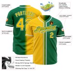 Camiseta Kelly personalizada de béisbol de moda verde degradado amarillo-blanco auténtica Camiseta Kelly personalizada de béisbol de moda verde degradado amarillo-blanco auténtica