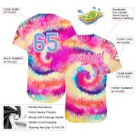 Jersey de béisbol auténtico con teñido anudado 3D azul arcoíris y blanco personalizado Jersey de béisbol auténtico con teñido anudado 3D azul arcoíris y blanco personalizado