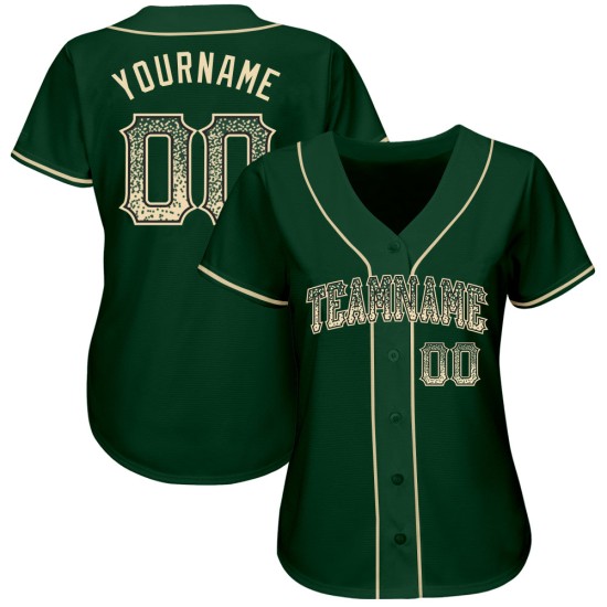 Camiseta de béisbol personalizada de moda color crema y negro, auténtica Drift Green Camiseta de béisbol personalizada de moda color crema y negro, auténtica Drift Green