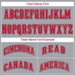 Camiseta de béisbol personalizada en rojo, blanco y gris Camiseta de béisbol personalizada en rojo, blanco y gris