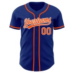 Camiseta de béisbol Royal Naranja-Blanco Personalizada Auténtica Camiseta de béisbol Royal Naranja-Blanco Personalizada Auténtica