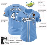Camiseta de béisbol ligera personalizada auténtica azul blanco y negro Camiseta de béisbol ligera personalizada auténtica azul blanco y negro