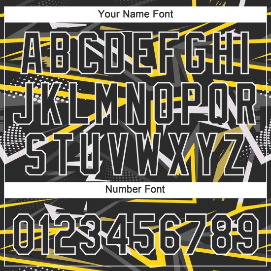 Camiseta de béisbol negra personalizada en negro y dorado con diseño auténtico en 3D Camiseta de béisbol negra personalizada en negro y dorado con diseño auténtico en 3D
