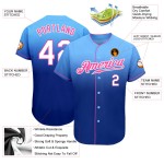 Camiseta de béisbol auténtica azul claro, blanca y azul rey, personalizada, desvanecida a la moda Camiseta de béisbol auténtica azul claro, blanca y azul rey, personalizada, desvanecida a la moda