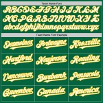 Camiseta de béisbol auténtica personalizada verde Kelly, blanca y amarilla Camiseta de béisbol auténtica personalizada verde Kelly, blanca y amarilla
