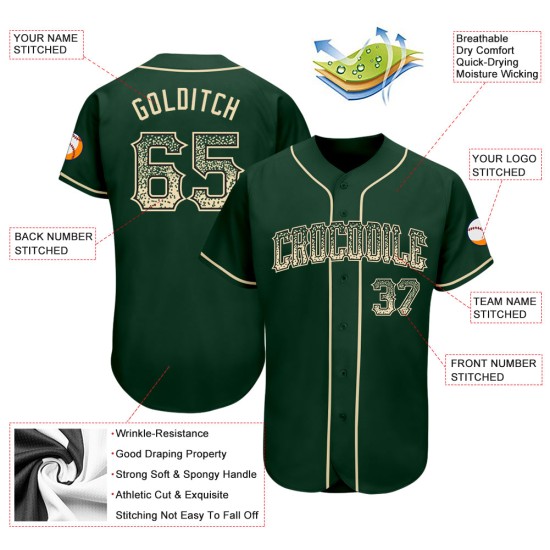 Camiseta de béisbol personalizada de moda color crema y negro, auténtica Drift Green Camiseta de béisbol personalizada de moda color crema y negro, auténtica Drift Green