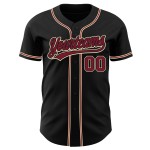 Camiseta de béisbol auténtica personalizada de color crema, negro y carmesí de la ciudad. Camiseta de béisbol auténtica personalizada de color crema, negro y carmesí de la ciudad.