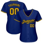 Camiseta de béisbol personalizada auténtica dorada y negra real Camiseta de béisbol personalizada auténtica dorada y negra real