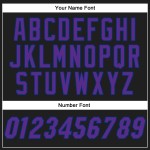Camiseta de béisbol personalizada color morado y azul, negra y auténtica Camiseta de béisbol personalizada color morado y azul, negra y auténtica