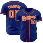 Camiseta de béisbol Royal Naranja-Blanco Personalizada Auténtica Camiseta de béisbol Royal Naranja-Blanco Personalizada Auténtica