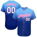 Camiseta de béisbol auténtica azul claro, blanca y azul rey, personalizada, desvanecida a la moda Camiseta de béisbol auténtica azul claro, blanca y azul rey, personalizada, desvanecida a la moda