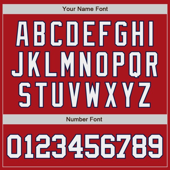 Camiseta de béisbol personalizada en blanco y azul marino, roja y auténtica Camiseta de béisbol personalizada en blanco y azul marino, roja y auténtica