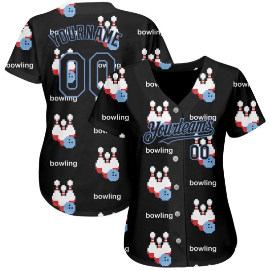 Diseño de camiseta de bolos, béisbol negro, azul, patrón de luz 3D personalizado, auténtico Diseño de camiseta de bolos, béisbol negro, azul, patrón de luz 3D personalizado, auténtico