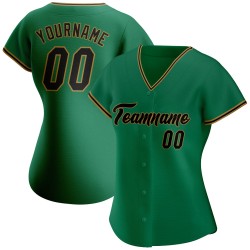 Camiseta de béisbol auténtica y personalizada Old Kelly, color verde, dorado y negro Camiseta de béisbol auténtica y personalizada Old Kelly, color verde, dorado y negro