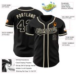 Camiseta de béisbol personalizada negra-crema auténtica Camiseta de béisbol personalizada negra-crema auténtica