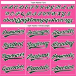 Camiseta de béisbol blanca a rayas personalizada auténtica, verde y rosa Camiseta de béisbol blanca a rayas personalizada auténtica, verde y rosa