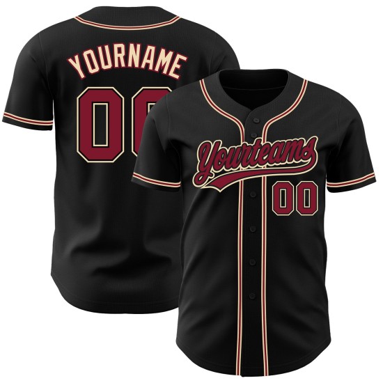 Camiseta de béisbol auténtica personalizada de color crema, negro y carmesí de la ciudad. Camiseta de béisbol auténtica personalizada de color crema, negro y carmesí de la ciudad.