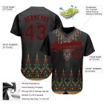 Camiseta étnica personalizada, estilo africano, color rojo, con diseño tradicional 3D auténtico y negro. Camiseta étnica personalizada, estilo africano, color rojo, con diseño tradicional 3D auténtico y negro.