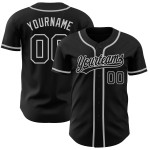 Camiseta de béisbol auténtica personalizada negra y gris Camiseta de béisbol auténtica personalizada negra y gris