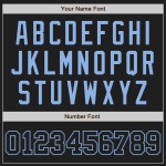 Camiseta de béisbol negra y azul claro, auténtica y personalizada. Camiseta de béisbol negra y azul claro, auténtica y personalizada.
