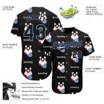 Diseño de camiseta de bolos, béisbol negro, azul, patrón de luz 3D personalizado, auténtico Diseño de camiseta de bolos, béisbol negro, azul, patrón de luz 3D personalizado, auténtico