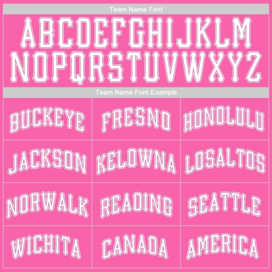 Camiseta de béisbol rosa y blanca auténtica personalizada Camiseta de béisbol rosa y blanca auténtica personalizada