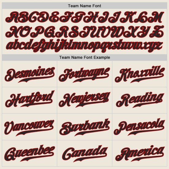 Camiseta de béisbol personalizada color crema, auténtica, negra y roja Camiseta de béisbol personalizada color crema, auténtica, negra y roja