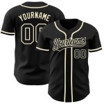 Camiseta de béisbol personalizada negra-crema auténtica Camiseta de béisbol personalizada negra-crema auténtica