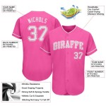 Camiseta de béisbol rosa y blanca auténtica personalizada Camiseta de béisbol rosa y blanca auténtica personalizada