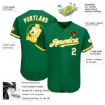 Camiseta de béisbol auténtica personalizada verde Kelly, blanca y amarilla Camiseta de béisbol auténtica personalizada verde Kelly, blanca y amarilla